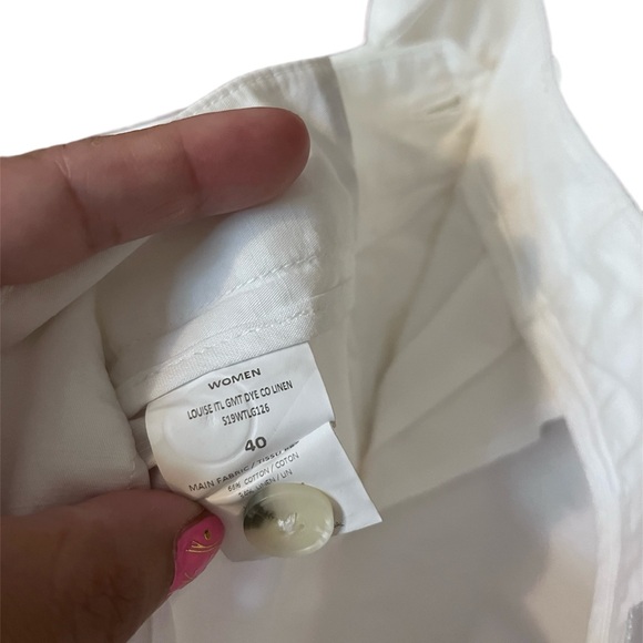 Officine Generale White Linen Blend Louise Trouser Pants FR40 US 8 - Picture 3 of 3